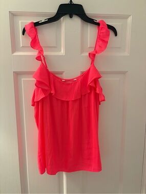 Lilly Pulitzer Ruffled Tank  - Bright Pink